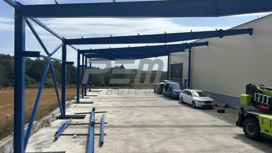 Prístavba skladovacej haly pre poľnohospodársku techniku